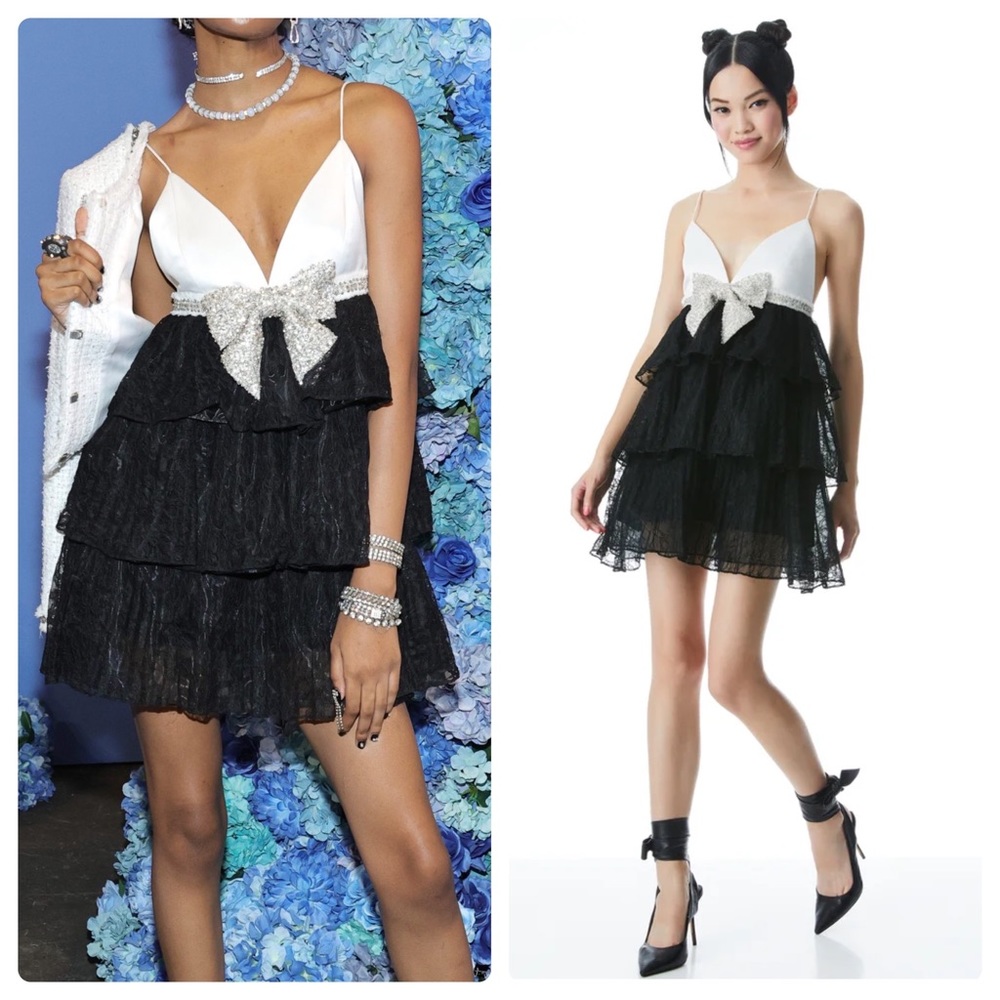 ALICE + OLIVIA Cairo Embellished Bow Mini Dress - Picture 6 of 14